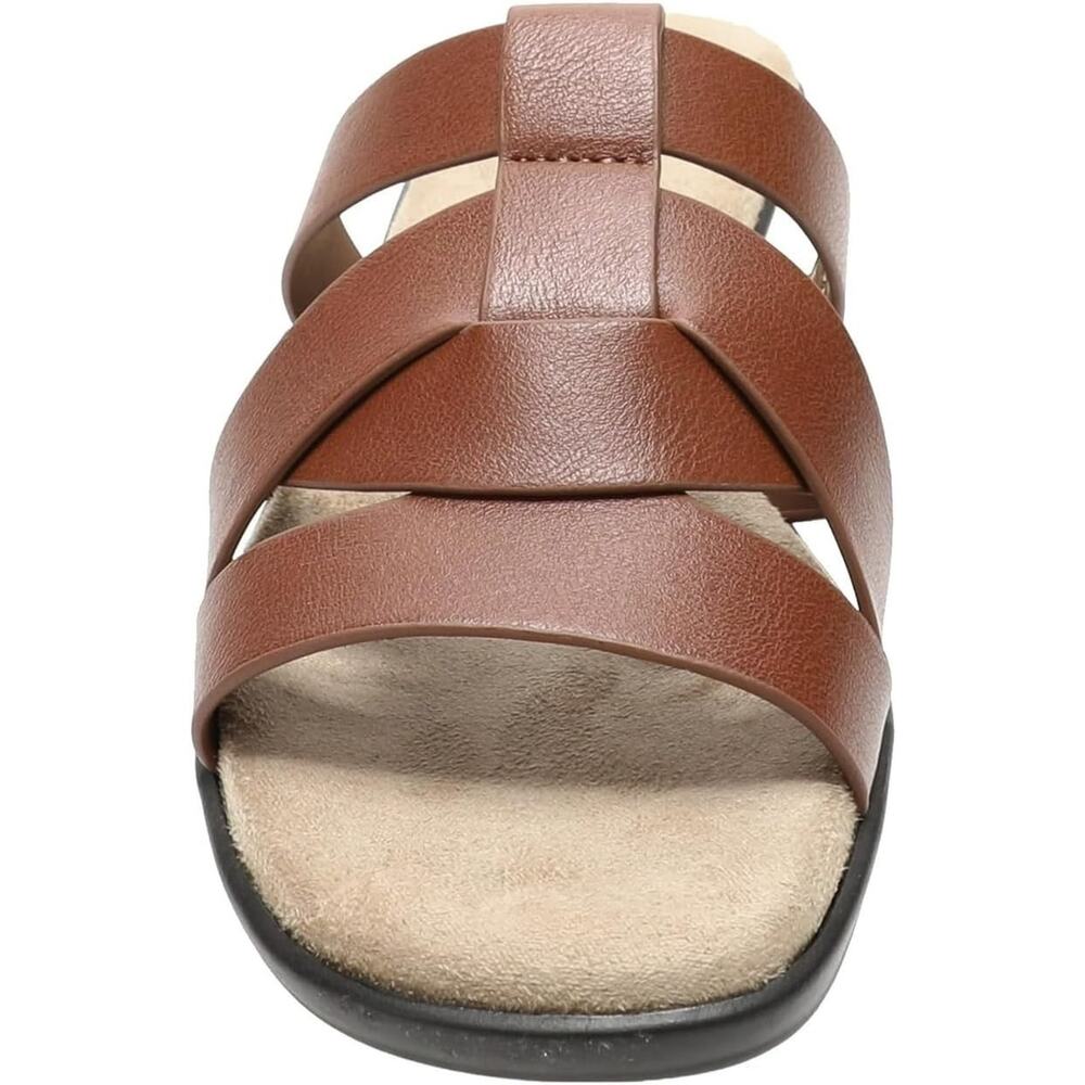 New in Box Easy Street Womens Lakeport Slip-on Slide Sandals Cognac Sz 7.5WW NIB - Picture 2 of 6